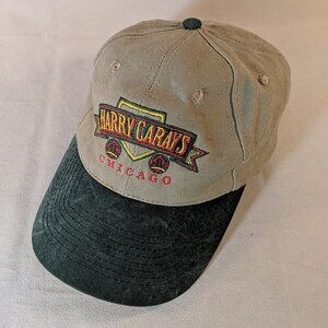 Vintage Harry Caray's Chicago Holy Cow Green Beige Baseball Cap Hat OS Headshots